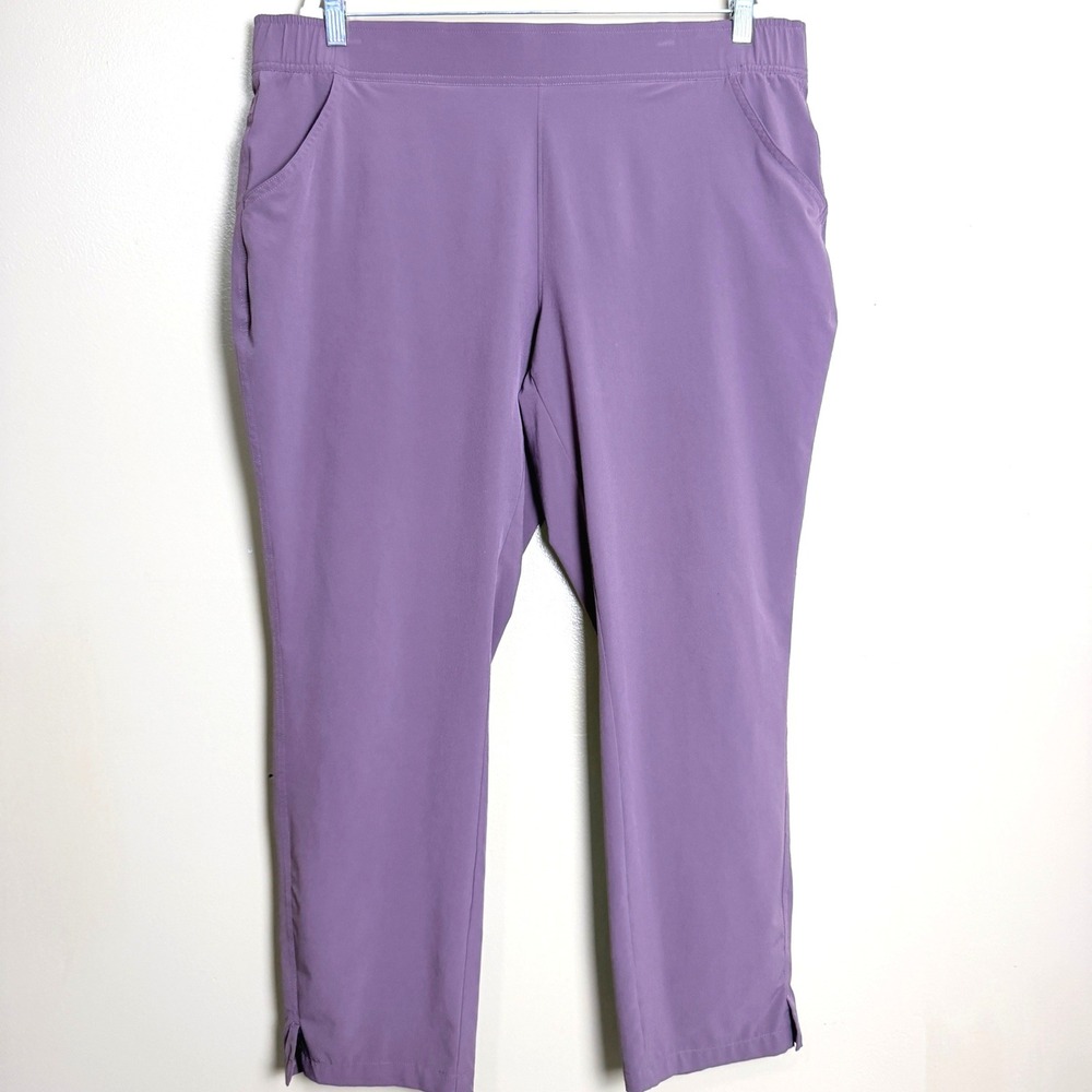 Eddie Bauer Pants XL Purple Activewear Hiking Athletic Stretch Ankle Vent Pocket